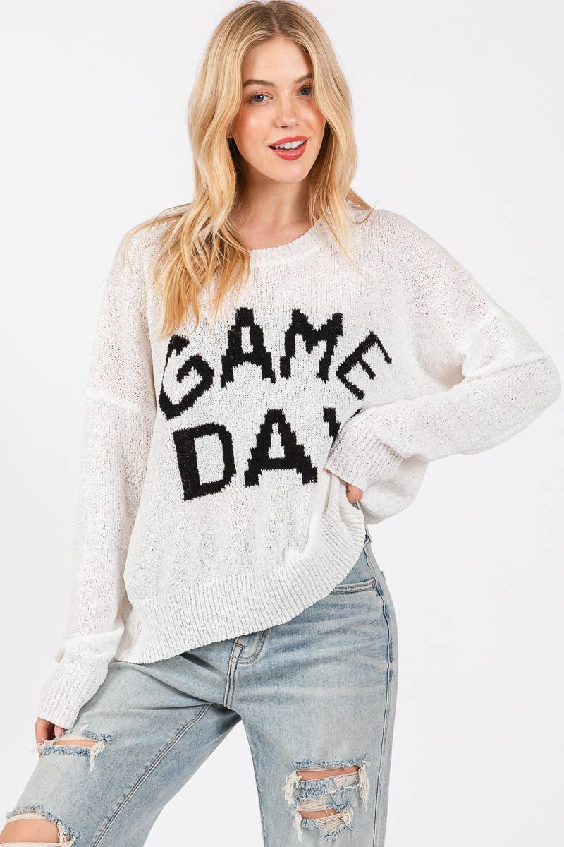 GAME DAY CREWNECK SWEATER TOP