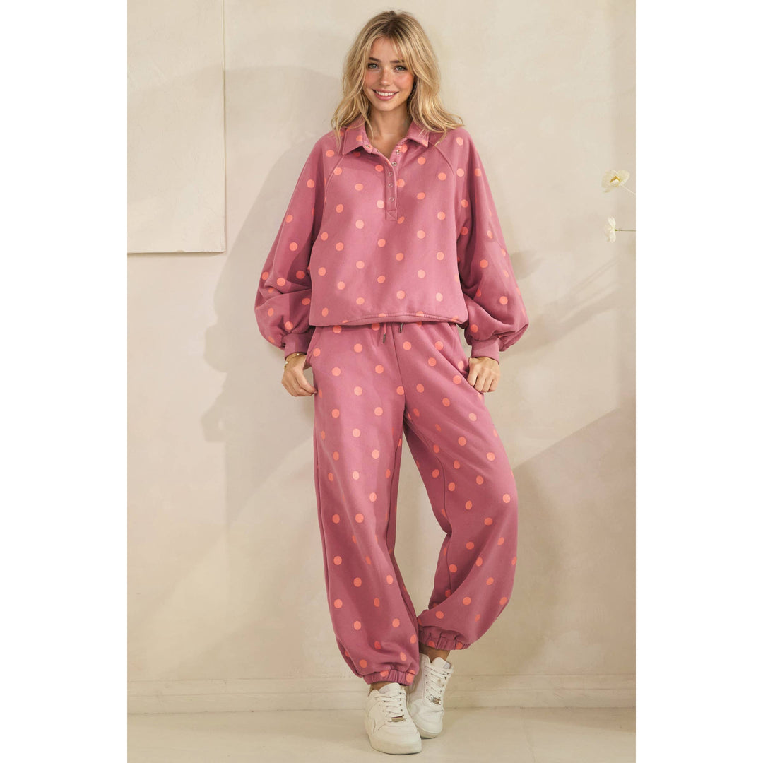 Playful Dot Quarter Zip