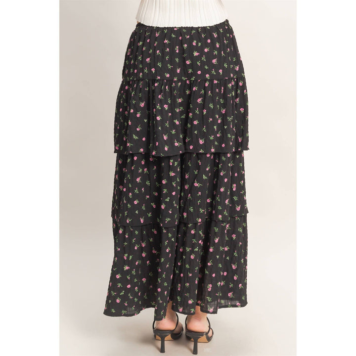 Tiered Floral Print Skirt