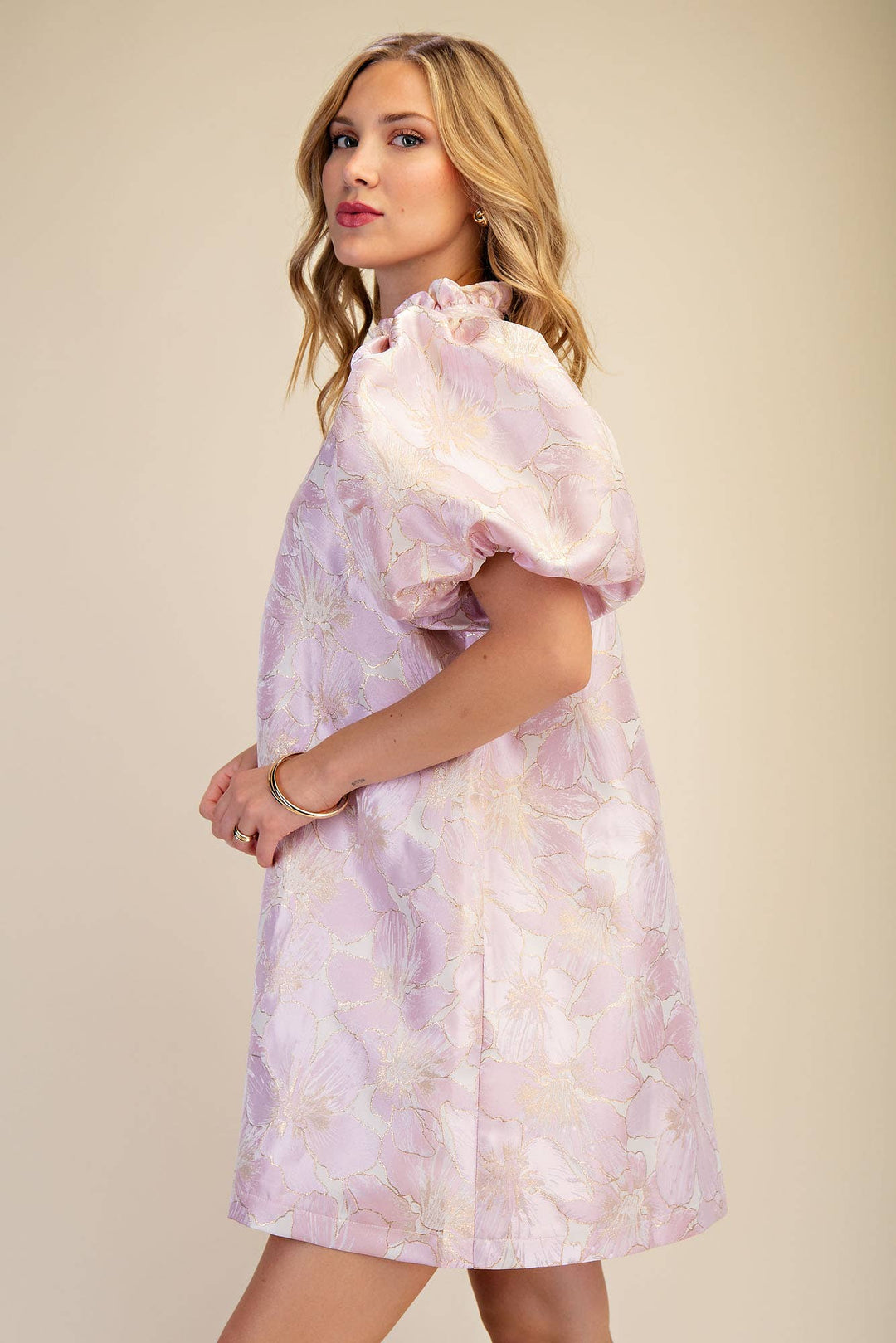 Dresses - Ruffle V-Neck Puff Sleeve Mini Dress - Spring / Summer - - Cultured Cloths Apparel