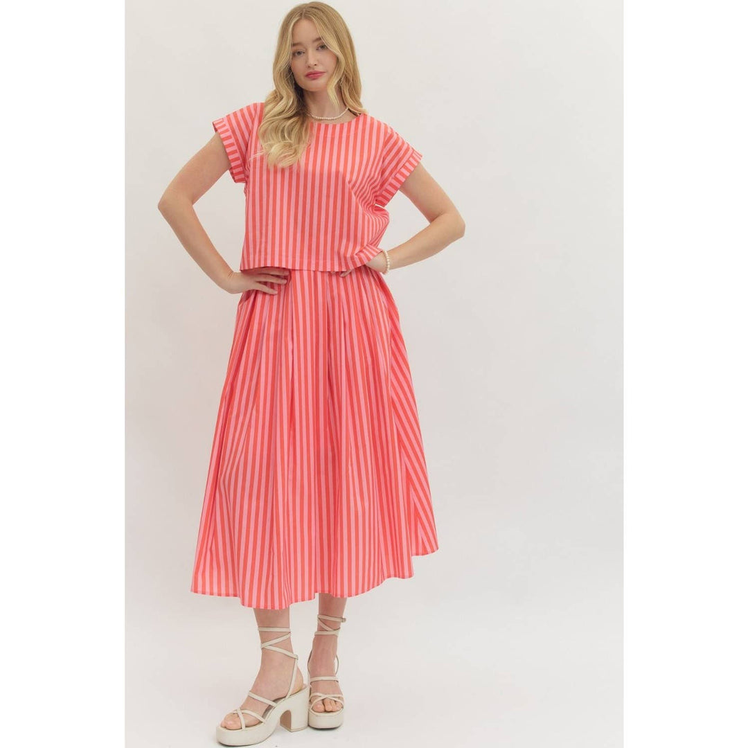 Women's Skirts - Striped midi skirt - - Cultured Cloths Apparel