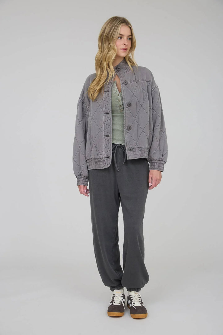 Outerwear - WASHED QUILTED BUTTON DOWN JACKET - - Cultured Cloths Apparel