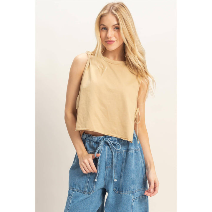 Women's Short Sleeve - Sleeveless Raw Edge Top - - Cultured Cloths Apparel