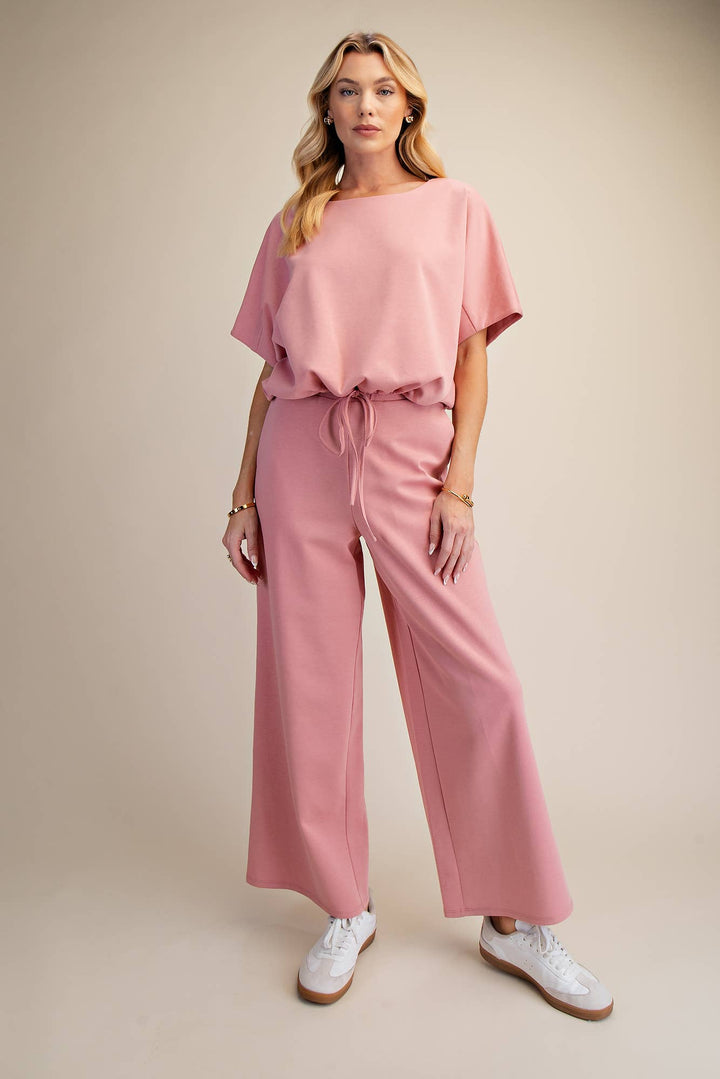 Round Neck Asymmetrical Hem Adjustable With Ties Top