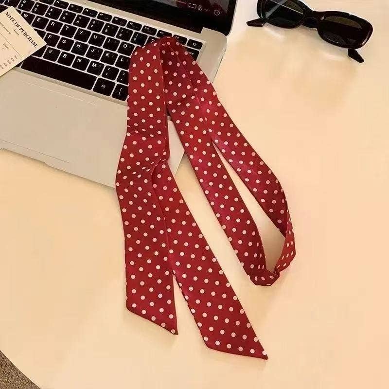 Accessories, Scarves - RED SOFT SILKY SKINNY TWILLY SCARF NECKLACE WRAP - Red - Cultured Cloths Apparel