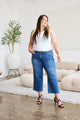 Denim - Judy Blue Full Size Braid Side Detail Wide Leg Jeans -  - Cultured Cloths Apparel