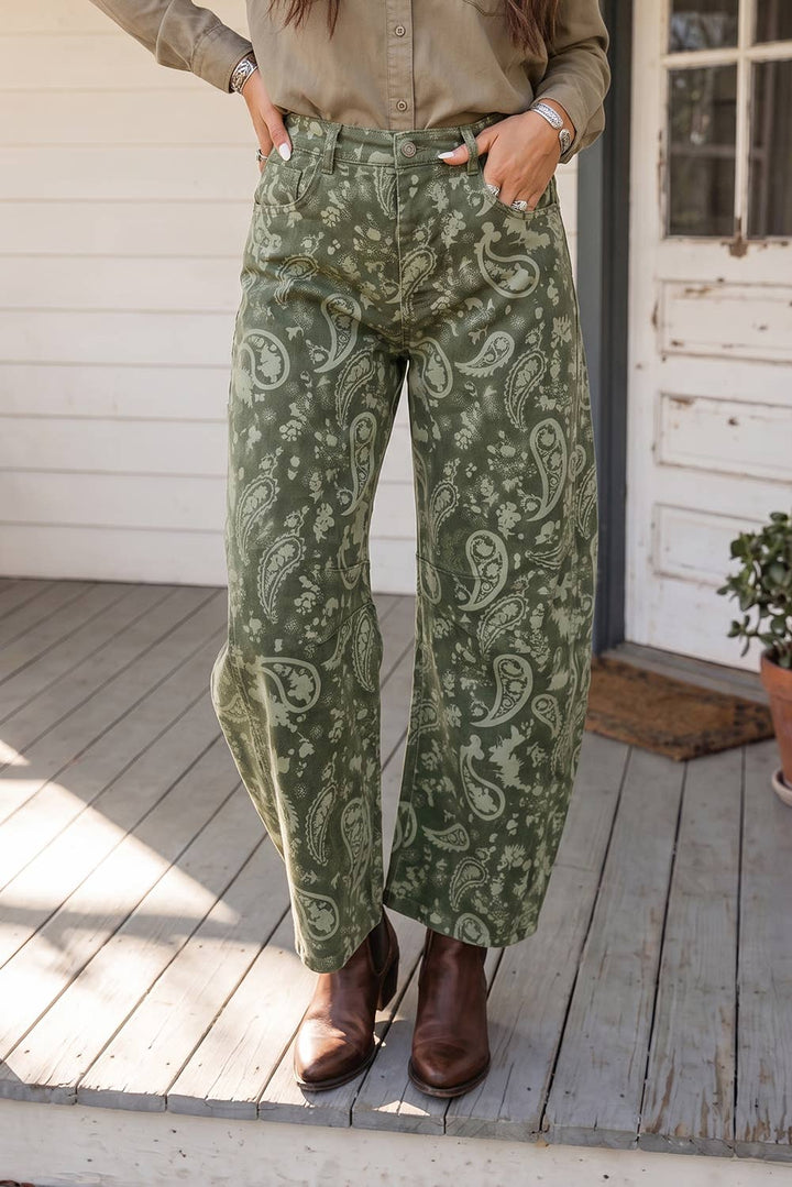 Paisley Geometric Denim Loose Pants (4-16)