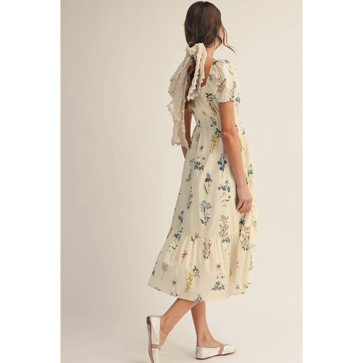 Dresses - Romantic Floral Puff Sleeve Maxi Dress - SMALL - Cultured Cloths Apparel