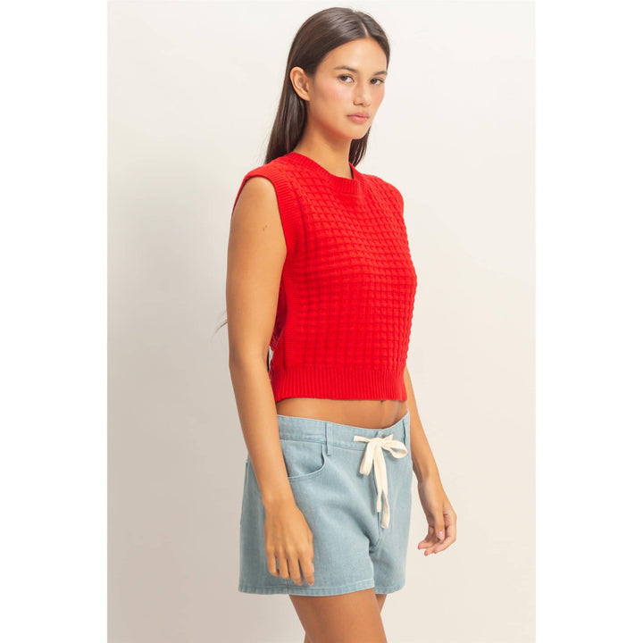 Textured Sleeveless Knit Top