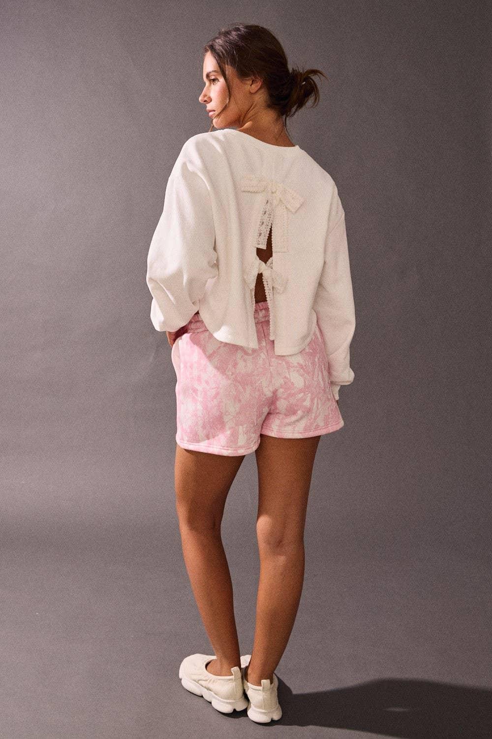 Women's Sweaters - Back Bow Long Sleeve Knit Sweater - - Cultured Cloths Apparel