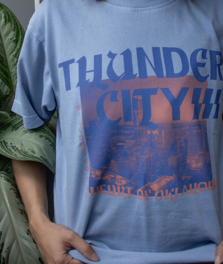 Graphic T-Shirts - Thunder City Heavyweight Unisex Tee - Oklahoma City Thunder - - Cultured Cloths Apparel