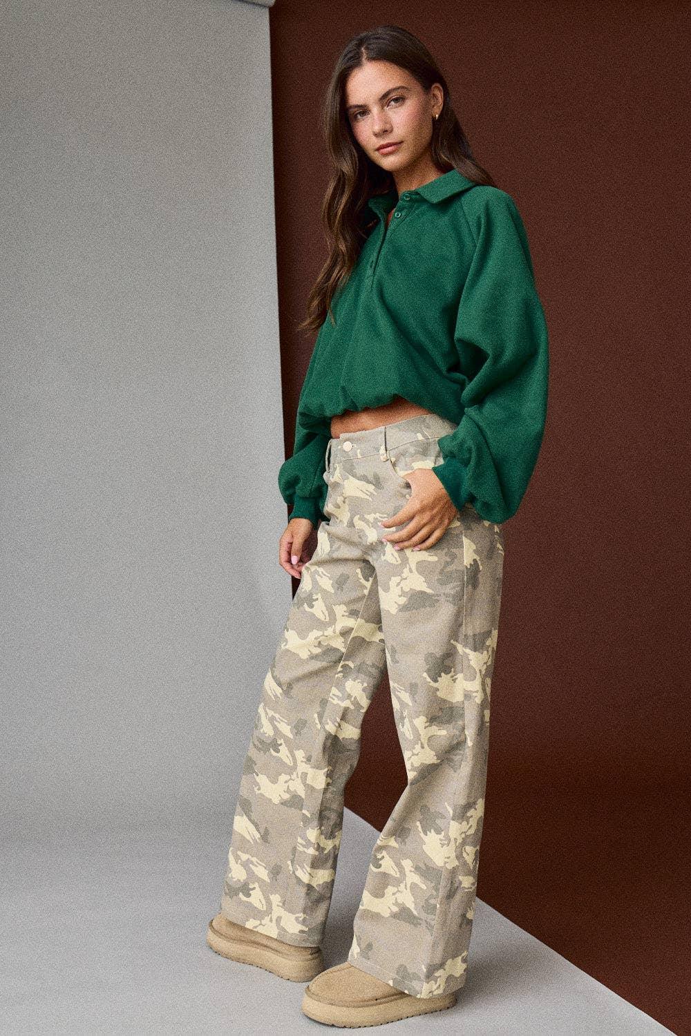 Oversized Long-Sleeve Polo