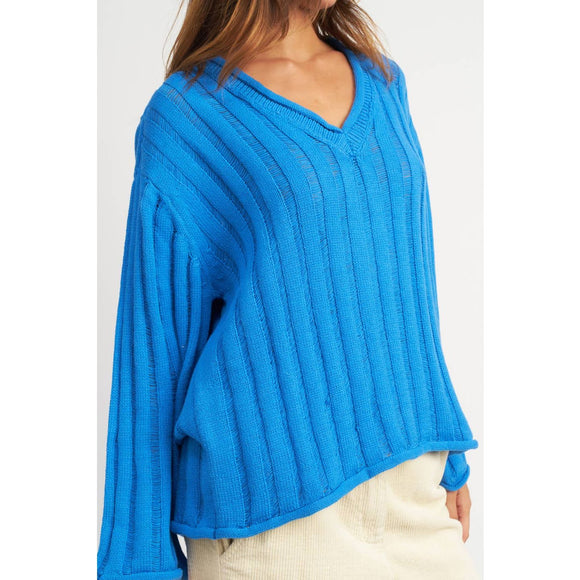 Women's Sweaters - Oversized Rib Knit Sweater -  - Cultured Cloths Apparel