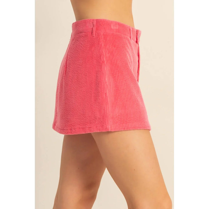 Women's Skirts - Flirty Corduroy Mid Waist Mini Skort - - Cultured Cloths Apparel