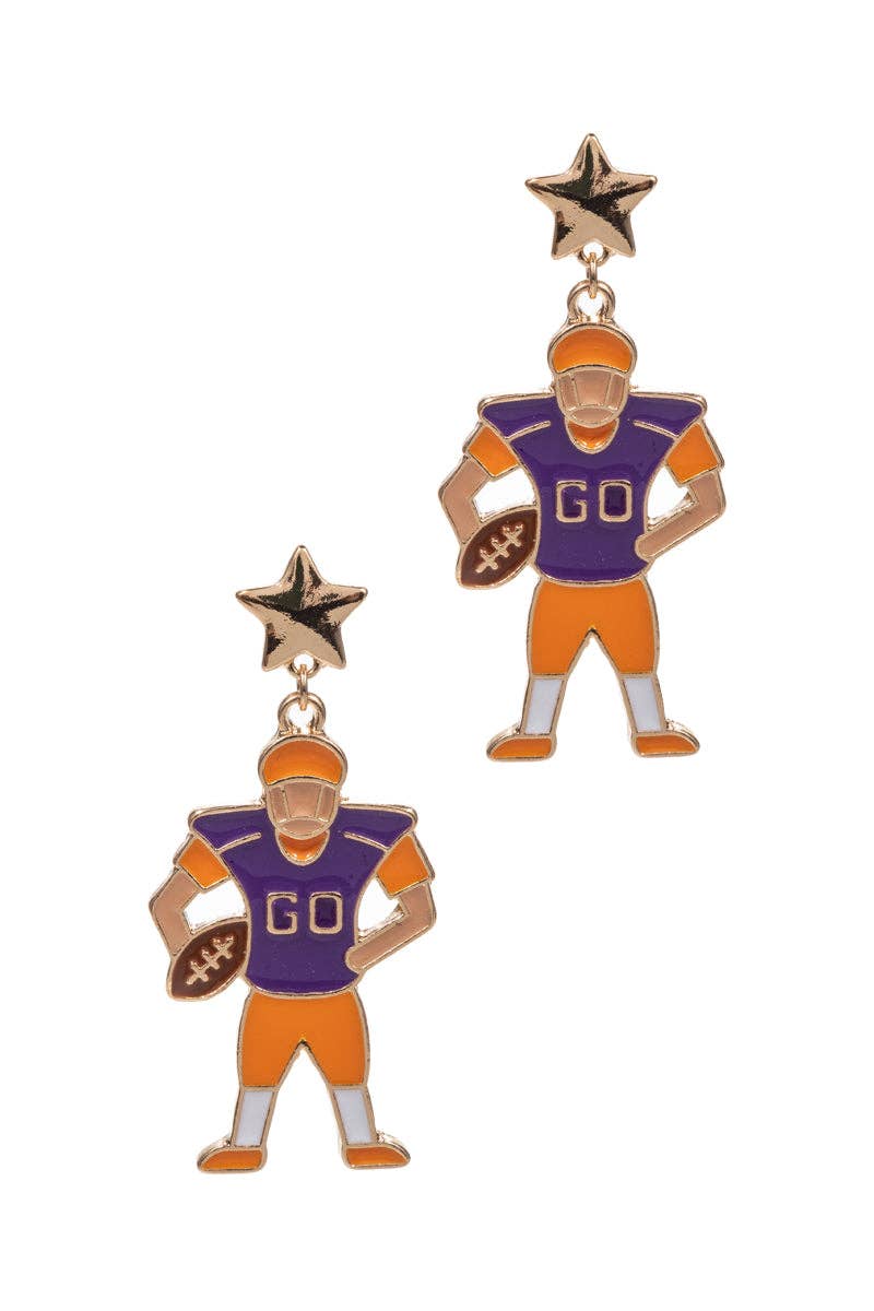 Accessories, Earrings - Game Day Football Player Enamel Post Earrings - - Cultured Cloths Apparel