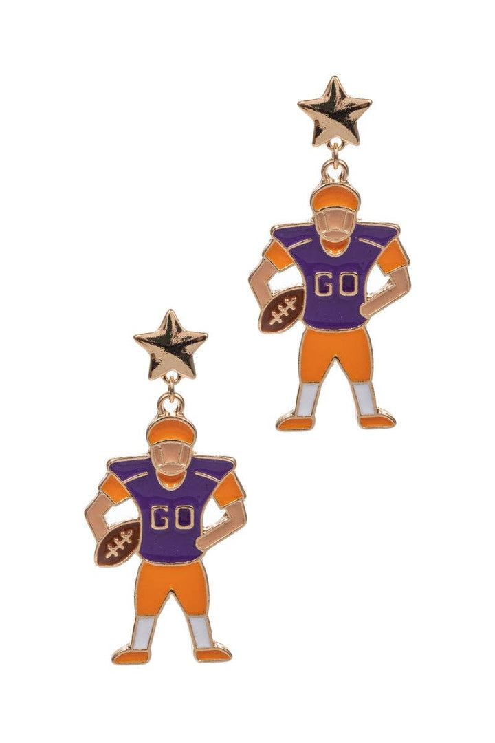 Accessories, Earrings - Game Day Football Player Enamel Post Earrings - - Cultured Cloths Apparel