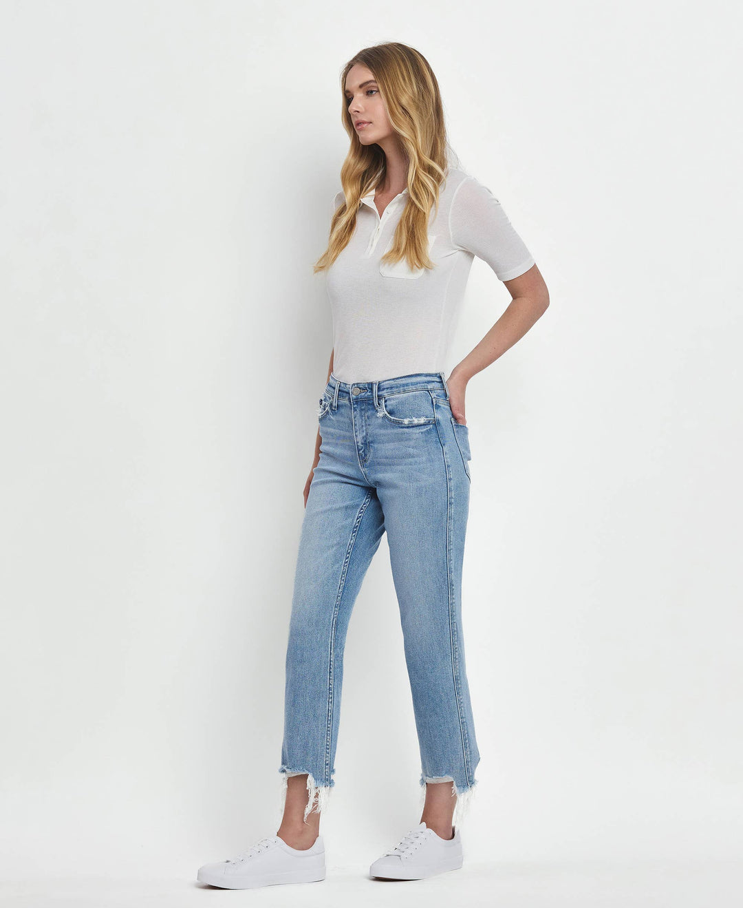 - HIGH RISE REGULAR STRAIGHT JEANS T6478 - - Cultured Cloths Apparel