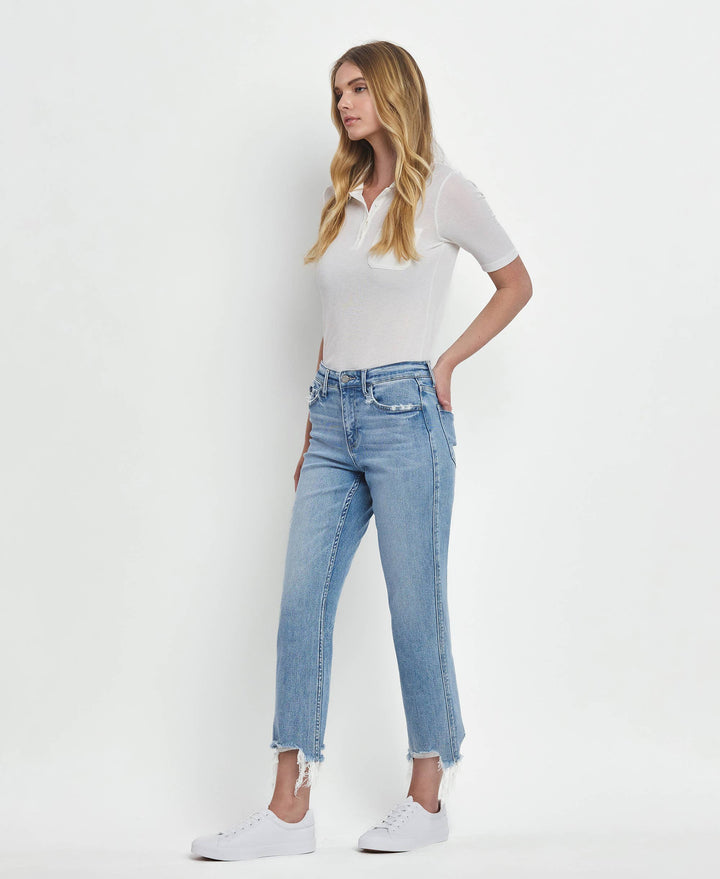 - HIGH RISE REGULAR STRAIGHT JEANS T6478 - - Cultured Cloths Apparel
