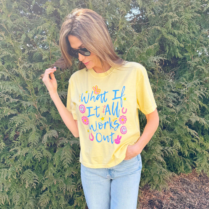 Graphic T-Shirts - What If It All Works Out Cropped Tee - - Cultured Cloths Apparel