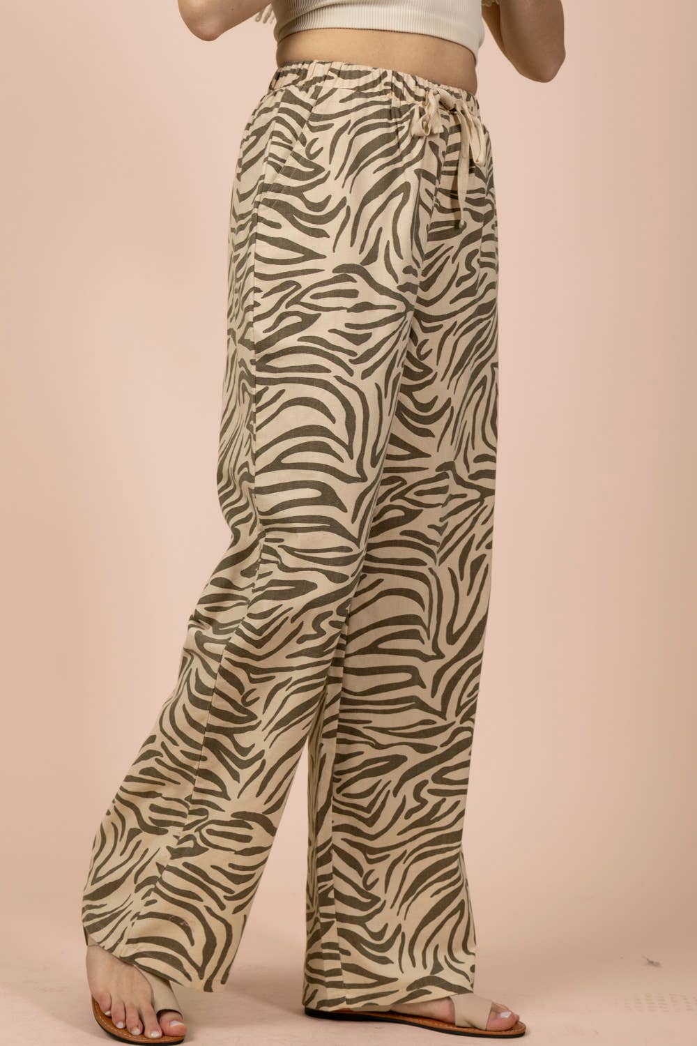 Pants - Leopard Linen Wide Leg Pants - - Cultured Cloths Apparel