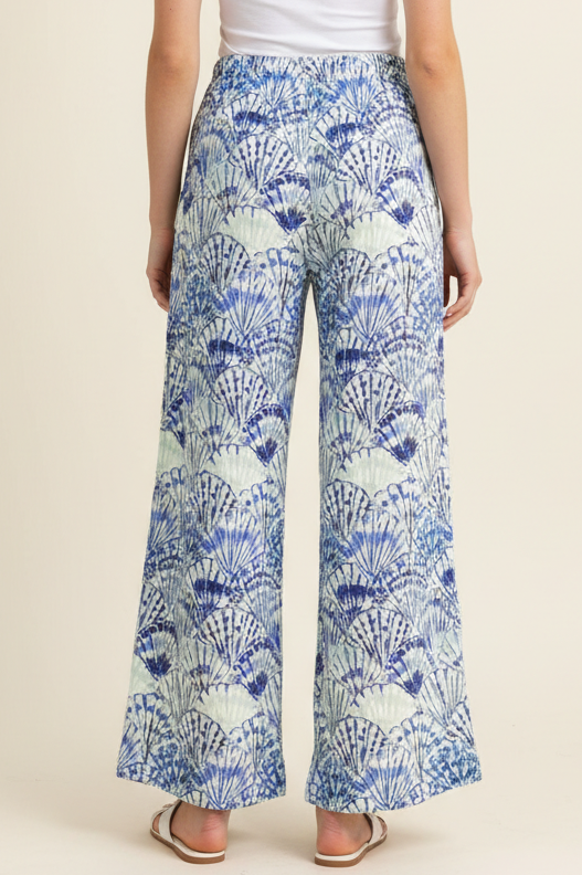 Pants - HIGH-WAISTED WIDE LEG SEASHELL PANTS - - Cultured Cloths Apparel