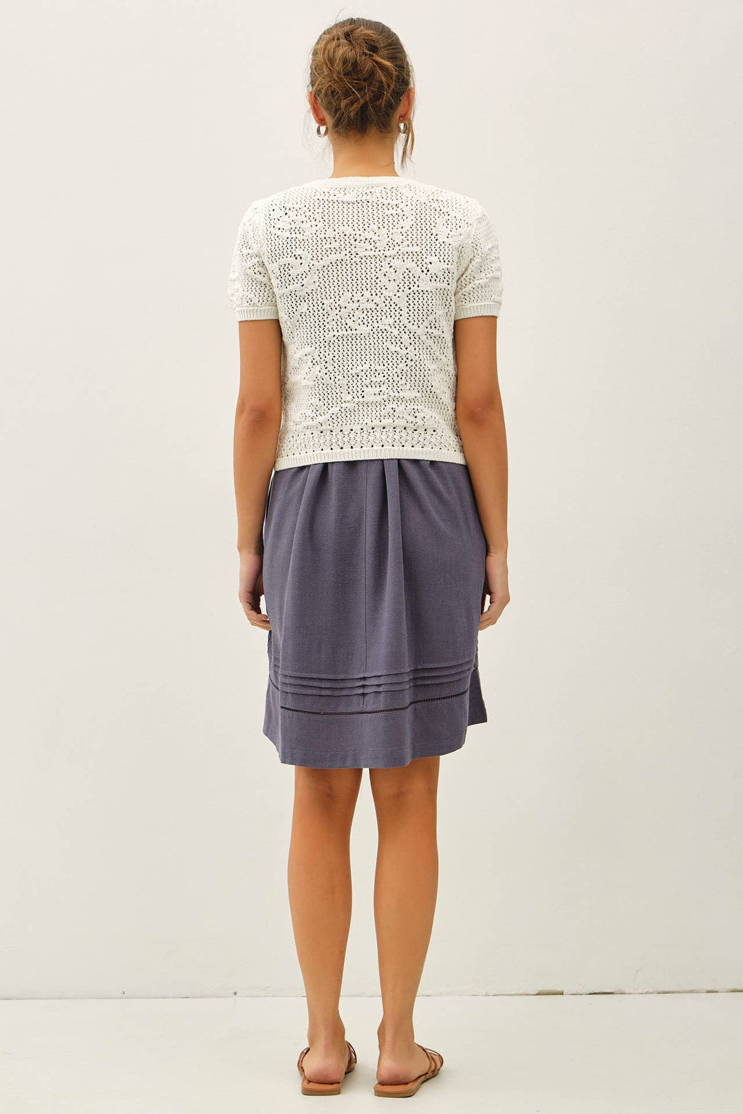 Women's Short Sleeve - PATTERNED CROCHET SHORT SLEEVE CROP CARDIGAN - - Cultured Cloths Apparel