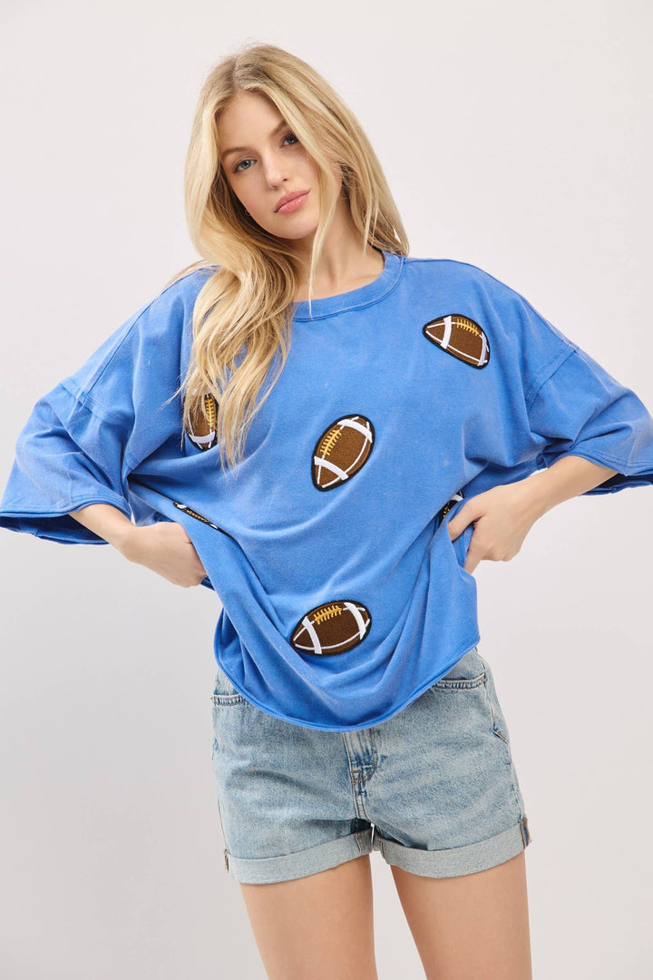 Vintage Football Patch Gameday Oversized Tee