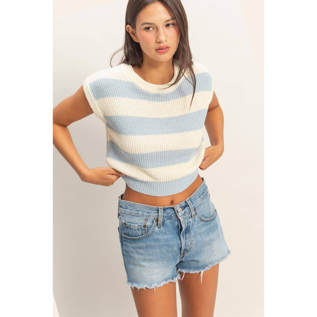 Striped Ribbed Knit Top