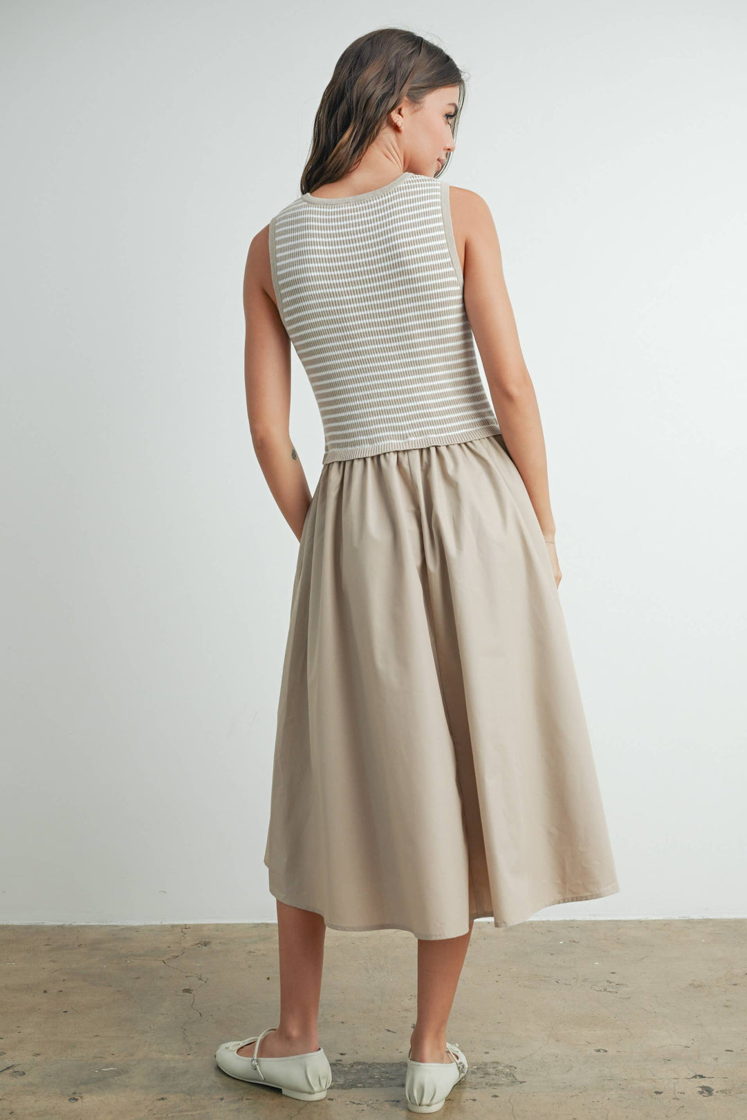 Dresses - Striped Sleeveless Maxi Dress with PocketS - - Cultured Cloths Apparel