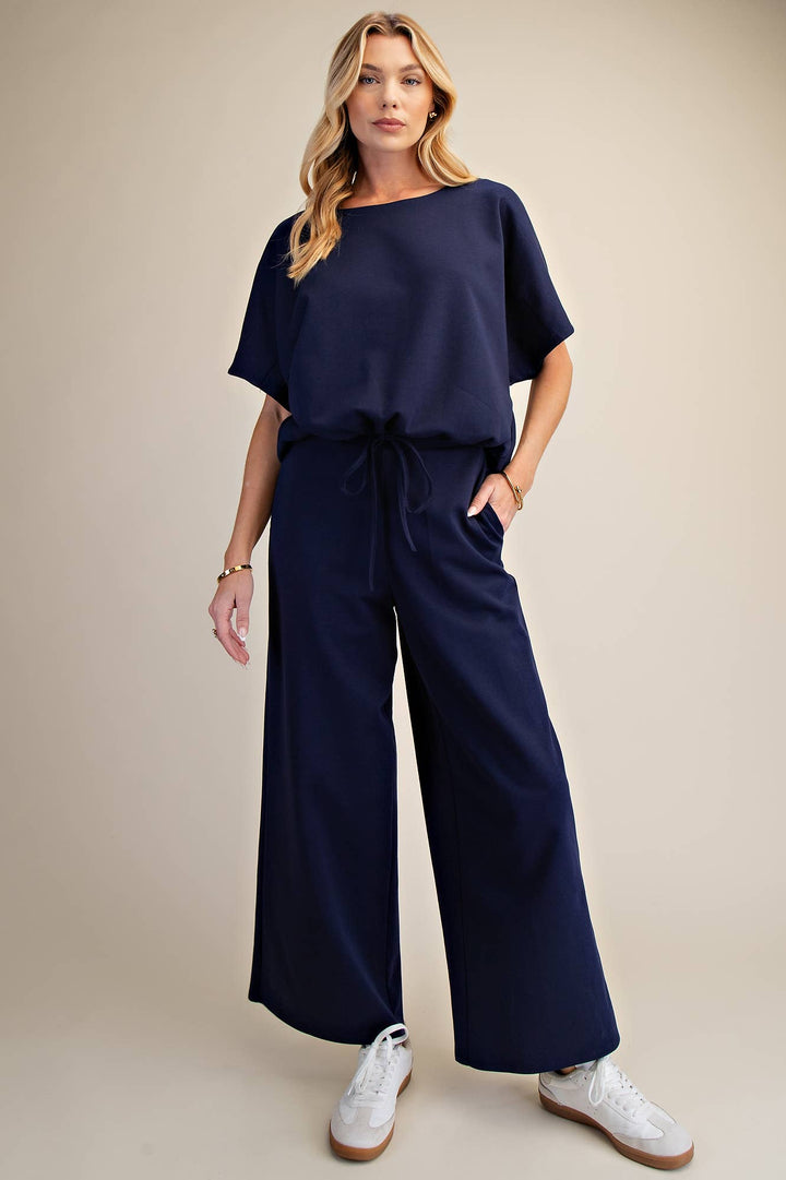 - Waist Elastic Band Wide Leg Pants - - Cultured Cloths Apparel
