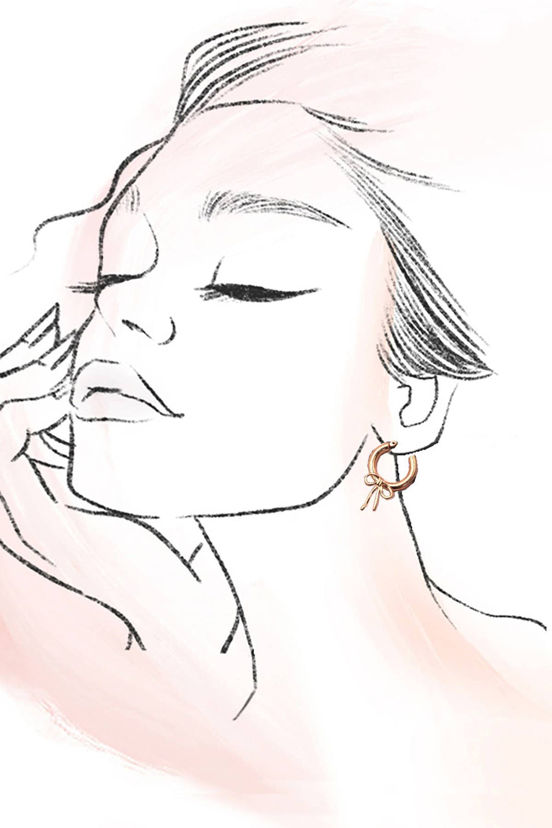 Accessories, Earrings - WORN GOLD BOW PUFFY HOOP EARRINGS | 80E06289 - - Cultured Cloths Apparel
