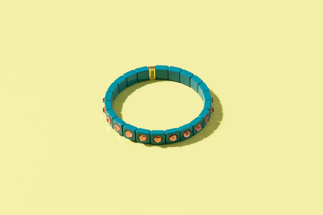 Accessories, Bracelets - Enamel Stretch Bracelet - Earth Tone Colors - - Cultured Cloths Apparel