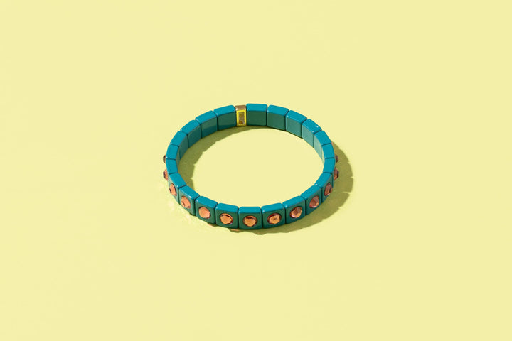 Accessories, Bracelets - Enamel Stretch Bracelet - Earth Tone Colors - - Cultured Cloths Apparel