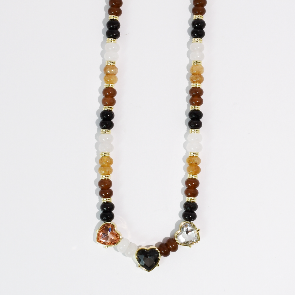 Accessories - All Hearts Necklace - Brown - Cultured Cloths Apparel