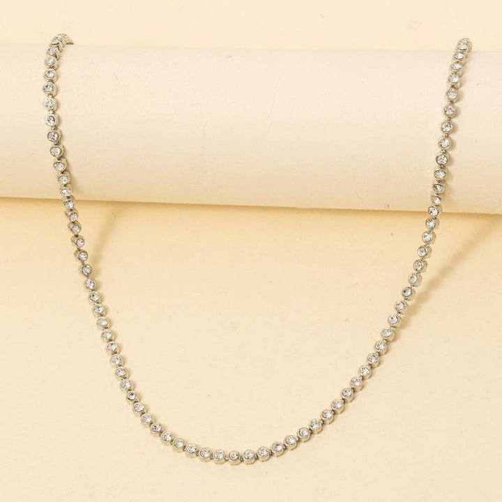 Accessories, Necklaces - Gold Dipped Cz Tennis Chain Necklace - - Cultured Cloths Apparel
