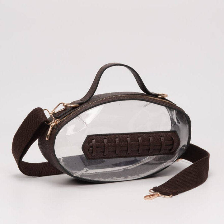 - Clear Gameday Football Stitch Detail Crossbody Bag - - Cultured Cloths Apparel