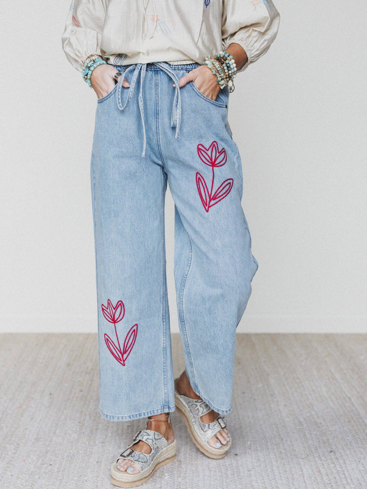 Pants - Soft Petal Denim Pants - Denim - Denim - Cultured Cloths Apparel