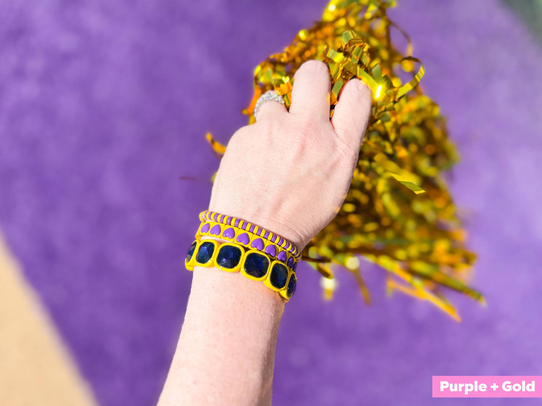 Accessories, Bracelets - Enamel Stretch Bracelets - Team Spirit -3 Pc Set-Asst Colors - - Cultured Cloths Apparel
