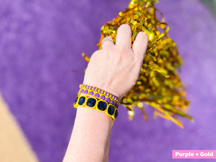 Accessories, Bracelets - Enamel Stretch Bracelets - Team Spirit -3 Pc Set-Asst Colors - - Cultured Cloths Apparel