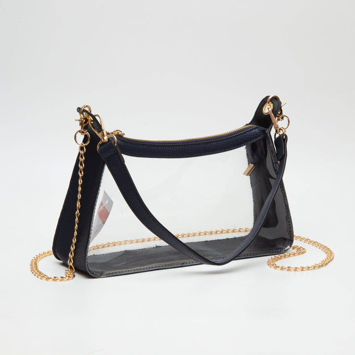 - Marilyn Clear Satchel Bag With Chain Strap - - Cultured Cloths Apparel