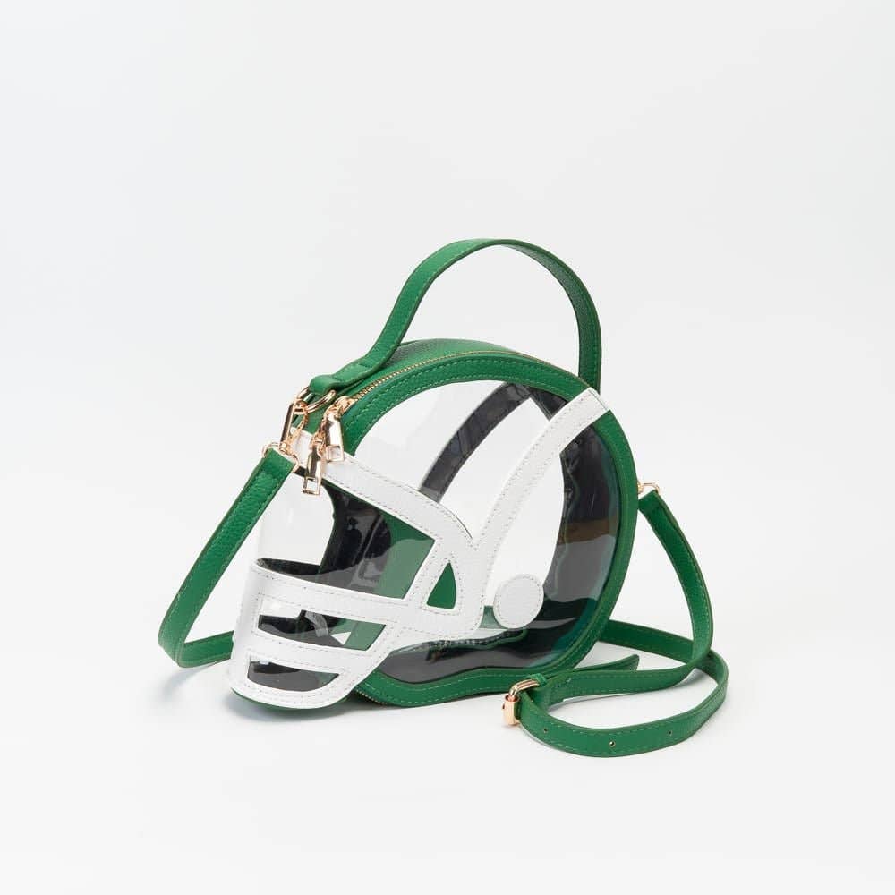 Handbags - TG10902 Clear Gameday Football Helmet Satchel/Crossbody Bag - - Cultured Cloths Apparel