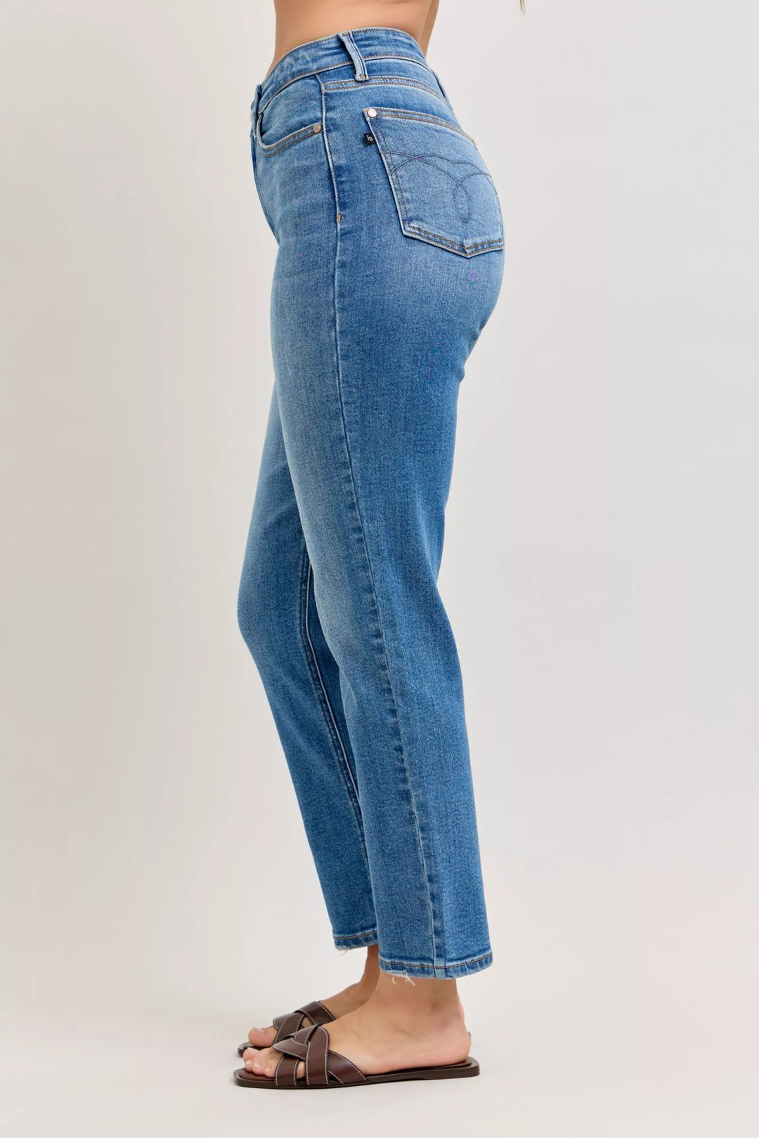 Denim - Judy Blue High-Waisted Straight-Leg Jeans - - Cultured Cloths Apparel