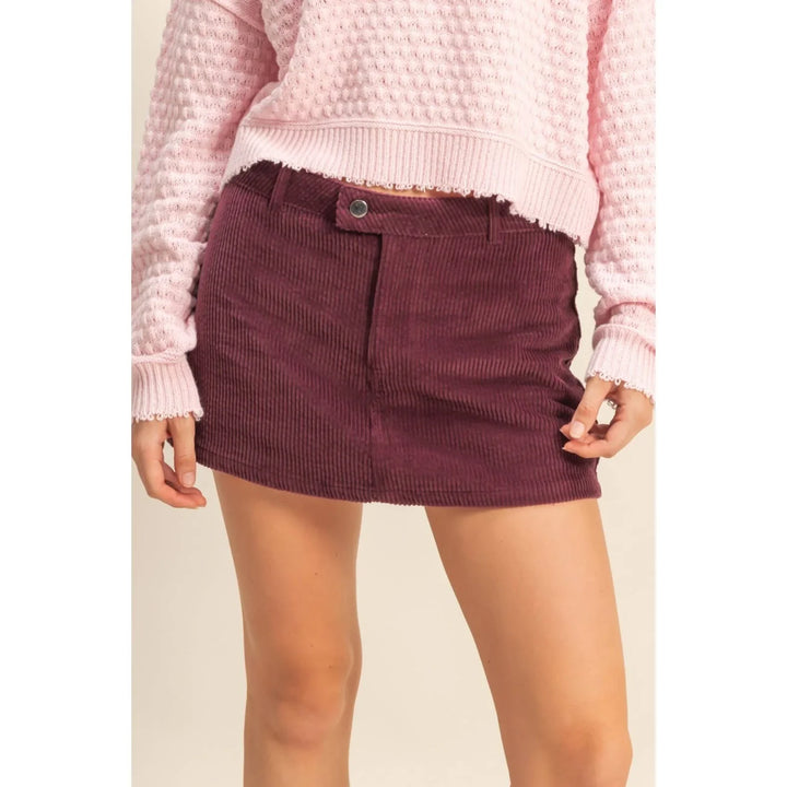 Women's Skirts - Flirty Corduroy Mid Waist Mini Skort - - Cultured Cloths Apparel