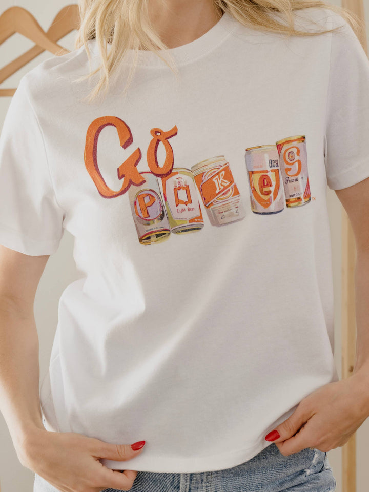 Oklahoma State OSU Cowboys Cans White Ellie Perfect Tee