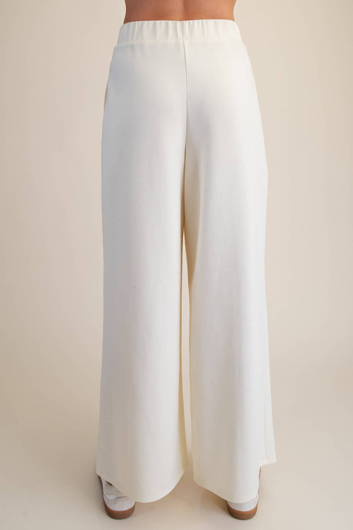 - Waist Elastic Band Wide Leg Pants - - Cultured Cloths Apparel