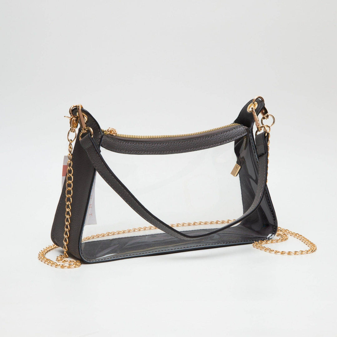 - Marilyn Clear Satchel Bag With Chain Strap - - Cultured Cloths Apparel