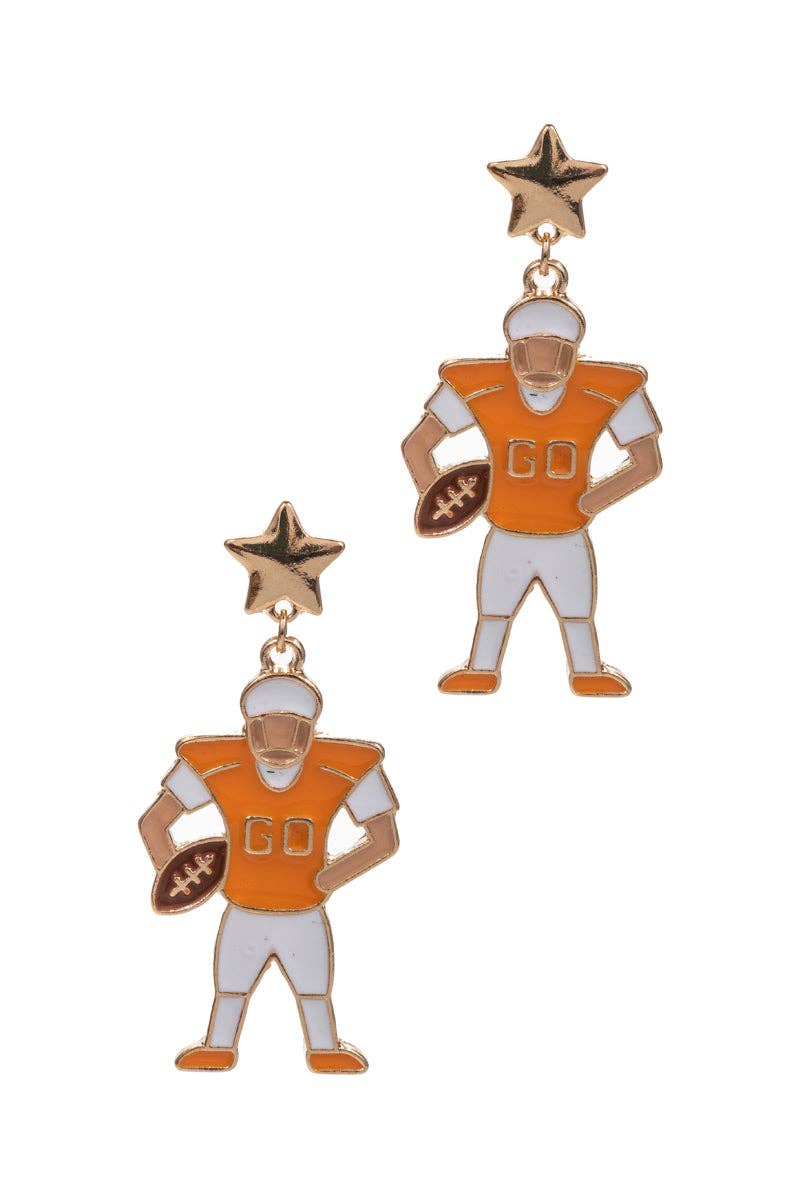 Accessories, Earrings - Game Day Football Player Enamel Post Earrings - ONE - Cultured Cloths Apparel