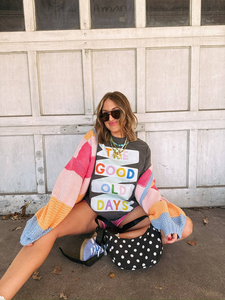 Graphic T-Shirts - Good old days banner graphic tee - charcoal - - Cultured Cloths Apparel