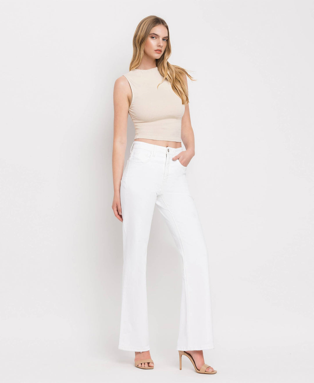 Denim - 90'S VINTAGE TUMMY CONTROL SUPER HIGH RISE FLARE JEANS - - Cultured Cloths Apparel