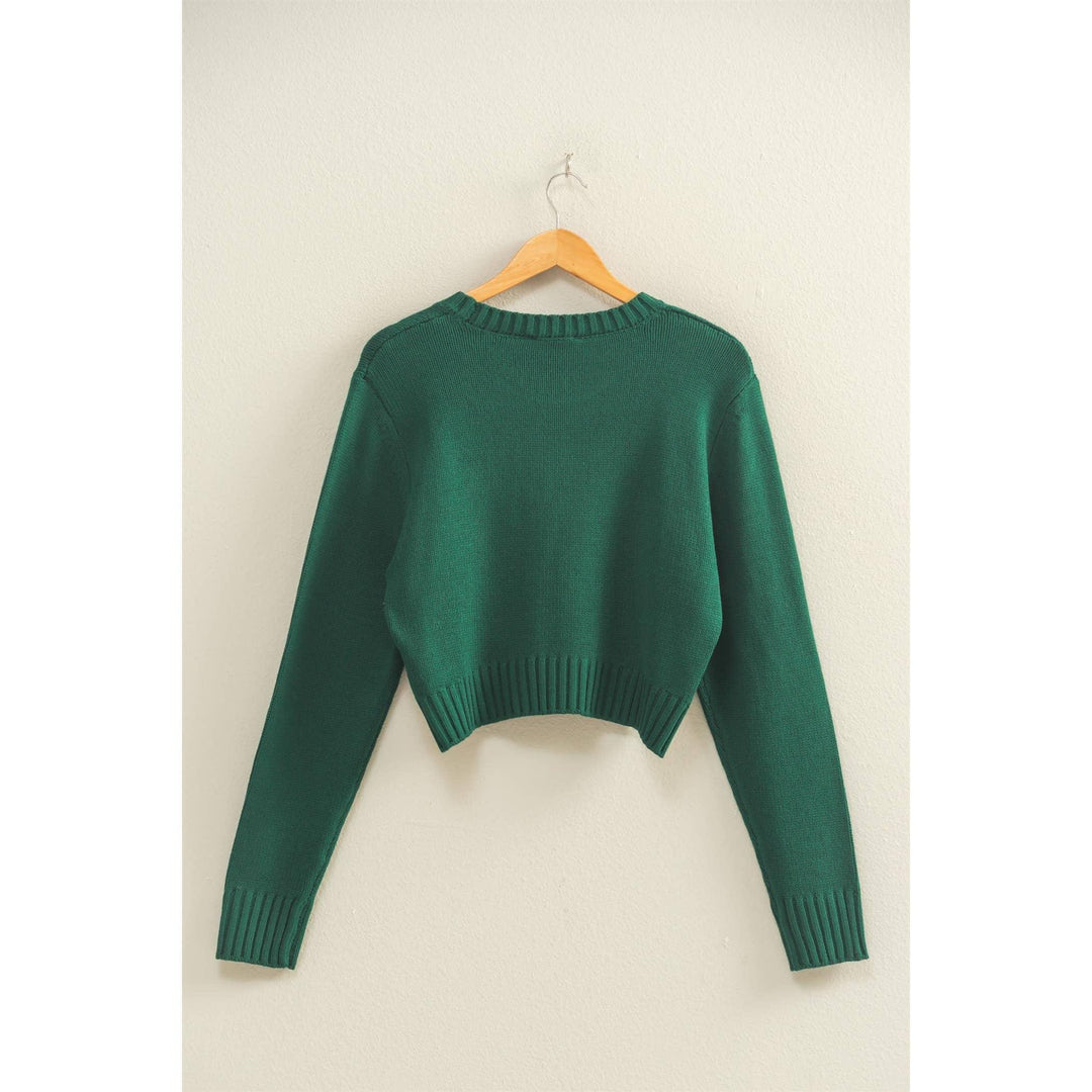 Women's Sweaters - Cropped Long Sleeve Sweater - - Cultured Cloths Apparel